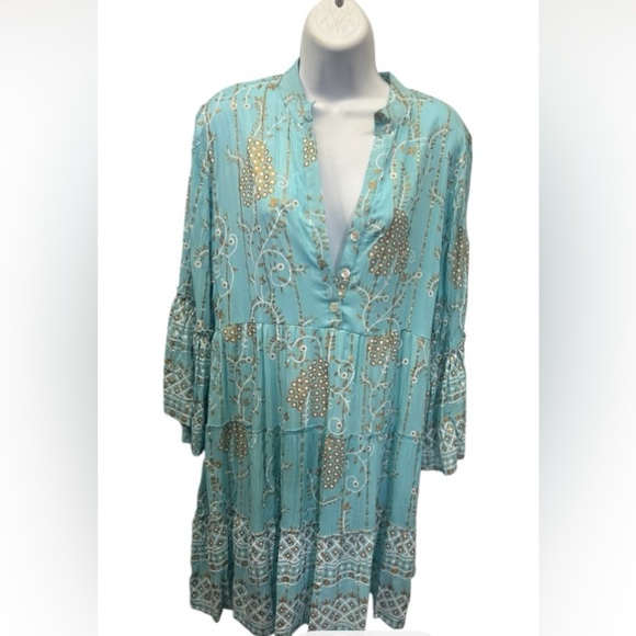 Tops - NWT.  S/M.   NWT.  Bohemian Turquoise Blouse.  TURQ.01   13197